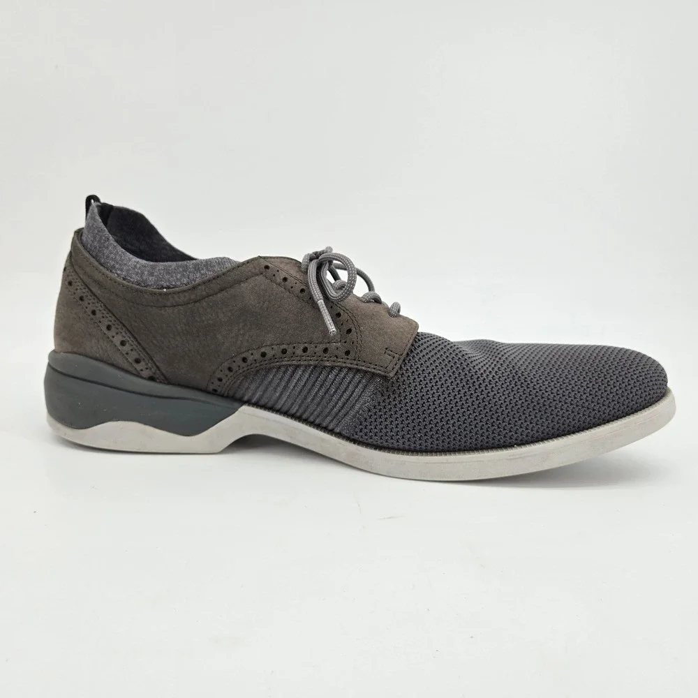 Johnston & Murphy XC4 Mens 13 Gray Knit Waterproof Wingtip Oxford Casual Sneaker